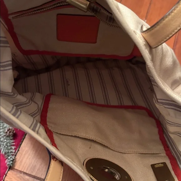 Coach Beige and Orange Tote with Beach Ball Design - Picture 6 of 7